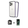 MARSİLYAN™- iPhone 14 Pro Max Kılıf Pusula Asil Koleksiyonu - Şeffaf 360 Full Body Arka Koruyucu + PVD Metal Kamera Lens - TU