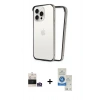 MARSİLYAN™- iPhone 14 Pro Max Kılıf Pusula Asil Koleksiyonu - Şeffaf Royal Nano Ekran Koruyucu + Bilvis Titan Kamera Lens - GS