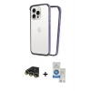 MARSİLYAN™- iPhone 14 Pro Max Kılıf Pusula Asil Koleksiyonu - Şeffaf Royal Nano Ekran Koruyucu + Raze Metal Kamera Lens - GD