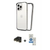 MARSİLYAN™- iPhone 14 Pro Max Kılıf Pusula Asil Koleksiyonu - Şeffaf Royal Nano Ekran Koruyucu + Raze Metal Kamera Lens - GD