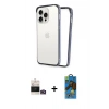 MARSİLYAN™- iPhone 14 Pro Max Kılıf Pusula Asil Koleksiyonu - Siyah 18D Cam Ekran Koruyucu + Bilvis Titan Kamera Lens - GD