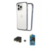 MARSİLYAN™- iPhone 14 Pro Max Kılıf Pusula Asil Koleksiyonu - Siyah 18D Cam Ekran Koruyucu + Raze Metal Kamera Lens - GD