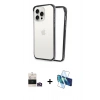 MARSİLYAN™- iPhone 14 Pro Max Kılıf Pusula Asil Koleksiyonu - Siyah 3D Antistatik Cam Ekran Koruyucu + Bilvis Titan Kamera Lens - GD