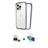 MARSİLYAN™- iPhone 14 Pro Max Kılıf Pusula Asil Koleksiyonu - Siyah 3D Antistatik Cam Ekran Koruyucu + Bilvis Titan Kamera Lens - GD