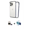 MARSİLYAN™- iPhone 14 Pro Max Kılıf Pusula Asil Koleksiyonu - Siyah 3D Antistatik Cam Ekran Koruyucu + Bilvis Titan Kamera Lens - GD