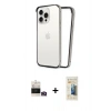 MARSİLYAN™- iPhone 14 Pro Max Kılıf Pusula Asil Koleksiyonu - Siyah 6D Mat Seramik Hayalet Nano Ekran Koruyucu + Bilvis Titan Kamera Lens - GD