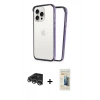 MARSİLYAN™- iPhone 14 Pro Max Kılıf Pusula Asil Koleksiyonu - Siyah 6D Mat Seramik Hayalet Nano Ekran Koruyucu + Raze Metal Kamera Lens - GS