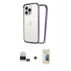 MARSİLYAN™- iPhone 14 Pro Max Kılıf Pusula Asil Koleksiyonu - Siyah 6D Mat Seramik Hayalet Nano Ekran Koruyucu + Gümüş Bilvis Titan Kamera Lens