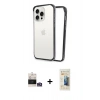 MARSİLYAN™- iPhone 14 Pro Max Kılıf Pusula Asil Koleksiyonu - Siyah 6D Mat Seramik Hayalet Nano Ekran Koruyucu + Gümüş Bilvis Titan Kamera Lens