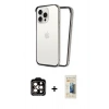 MARSİLYAN™- iPhone 14 Pro Max Kılıf Pusula Asil Koleksiyonu - Siyah 6D Mat Seramik Hayalet Nano Ekran Koruyucu + PVD Metal Kamera Lens - TU
