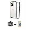 MARSİLYAN™- iPhone 14 Pro Max Kılıf Pusula Asil Koleksiyonu - Siyah 6D Mat Seramik Hayalet Nano Ekran Koruyucu + PVD Metal Kamera Lens - TU