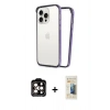 MARSİLYAN™- iPhone 14 Pro Max Kılıf Pusula Asil Koleksiyonu - Siyah 6D Mat Seramik Hayalet Nano Ekran Koruyucu + PVD Metal Kamera Lens - TU