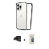 MARSİLYAN™- iPhone 14 Pro Max Kılıf Pusula Asil Koleksiyonu - Siyah 6D Mat Seramik Hayalet Nano Ekran Koruyucu + Raze Metal Kamera Lens - GS