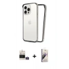 MARSİLYAN™- iPhone 14 Pro Max Kılıf Pusula Asil Koleksiyonu - Siyah Bilvis 3D Mat Cam Ekran Koruyucu + Bilvis Titan Kamera Lens - GS
