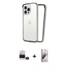 MARSİLYAN™- iPhone 14 Pro Max Kılıf Pusula Asil Koleksiyonu - Siyah Bilvis 3D Mat Cam Ekran Koruyucu + Bilvis Titan Kamera Lens - DNMR