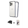 MARSİLYAN™- iPhone 14 Pro Max Kılıf Pusula Asil Koleksiyonu - Siyah Bilvis 3D Mat Cam Ekran Koruyucu + Raze Metal Kamera Lens - GS