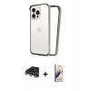 MARSİLYAN™- iPhone 14 Pro Max Kılıf Pusula Asil Koleksiyonu - Siyah Bilvis 3D Mat Cam Ekran Koruyucu + Raze Metal Kamera Lens - GS