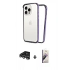 MARSİLYAN™- iPhone 14 Pro Max Kılıf Pusula Asil Koleksiyonu - Siyah Bilvis 3D Mat Cam Ekran Koruyucu + Raze Metal Kamera Lens - GS