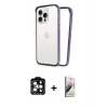 MARSİLYAN™- iPhone 14 Pro Max Kılıf Pusula Asil Koleksiyonu - Siyah Bilvis 3D Mat Cam Ekran Koruyucu + PVD Metal Kamera Lens - TU