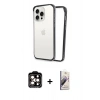 MARSİLYAN™- iPhone 14 Pro Max Kılıf Pusula Asil Koleksiyonu - Siyah Bilvis 3D Mat Cam Ekran Koruyucu + PVD Metal Kamera Lens - TU