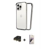 MARSİLYAN™- iPhone 14 Pro Max Kılıf Pusula Asil Koleksiyonu - Siyah Bilvis 3D Mat Cam Ekran Koruyucu + Raze Metal Kamera Lens - GD