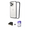 MARSİLYAN™- iPhone 14 Pro Max Kılıf Pusula Asil Koleksiyonu - Siyah Bilvis 5in1 3D Magic Cam Ekran Koruyucu + Raze Metal Kamera Lens - GD