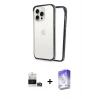 MARSİLYAN™- iPhone 14 Pro Max Kılıf Pusula Asil Koleksiyonu - Siyah Bilvis 5in1 3D Magic Cam Ekran Koruyucu + Gold Bilvis Titan Kamera Lens