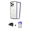 MARSİLYAN™- iPhone 14 Pro Max Kılıf Pusula Asil Koleksiyonu - Siyah Bilvis 5in1 3D Magic Cam Ekran Koruyucu + Raze Metal Kamera Lens - GS