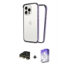 MARSİLYAN™- iPhone 14 Pro Max Kılıf Pusula Asil Koleksiyonu - Siyah Bilvis 5in1 3D Magic Cam Ekran Koruyucu + Raze Metal Kamera Lens - GD