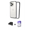 MARSİLYAN™- iPhone 14 Pro Max Kılıf Pusula Asil Koleksiyonu - Siyah Bilvis 5in1 3D Magic Cam Ekran Koruyucu + Raze Metal Kamera Lens - GS