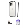 MARSİLYAN™- iPhone 14 Pro Max Kılıf Pusula Asil Koleksiyonu - Siyah Bilvis 5in1 3D Magic Cam Ekran Koruyucu + Bilvis Titan Kamera Lens - GS