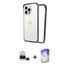 MARSİLYAN™- iPhone 14 Pro Max Kılıf Pusula Asil Koleksiyonu - Siyah Bilvis 5in1 3D Magic Cam Ekran Koruyucu + Bilvis Titan Kamera Lens - SH