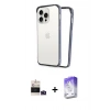 MARSİLYAN™- iPhone 14 Pro Max Kılıf Pusula Asil Koleksiyonu - Siyah Bilvis 5in1 3D Magic Cam Ekran Koruyucu + Derin Mor Bilvis Titan Kamera Lens