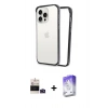 MARSİLYAN™- iPhone 14 Pro Max Kılıf Pusula Asil Koleksiyonu - Siyah Bilvis 5in1 3D Magic Cam Ekran Koruyucu + Derin Mor Bilvis Titan Kamera Lens