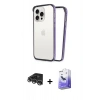 MARSİLYAN™- iPhone 14 Pro Max Kılıf Pusula Asil Koleksiyonu - Siyah Bilvis 5in1 5D Magic Hayalet Cam Ekran Koruyucu + Raze Metal Kamera Lens - GS