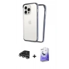 MARSİLYAN™- iPhone 14 Pro Max Kılıf Pusula Asil Koleksiyonu - Siyah Bilvis 5in1 5D Magic Hayalet Cam Ekran Koruyucu + Raze Metal Kamera Lens - GS