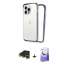 MARSİLYAN™- iPhone 14 Pro Max Kılıf Pusula Asil Koleksiyonu - Siyah Bilvis 5in1 5D Magic Hayalet Cam Ekran Koruyucu + Raze Metal Kamera Lens - GD