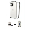 MARSİLYAN™- iPhone 14 Pro Max Kılıf Pusula Asil Koleksiyonu - Siyah Bilvis Hayalet Cam Ekran Koruyucu + Bilvis Titan Kamera Lens - GS