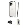 MARSİLYAN™- iPhone 14 Pro Max Kılıf Pusula Asil Koleksiyonu - Siyah Bilvis Hayalet Cam Ekran Koruyucu + Raze Metal Kamera Lens - GS