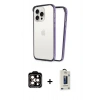 MARSİLYAN™- iPhone 14 Pro Max Kılıf Pusula Asil Koleksiyonu - Siyah Bilvis Hayalet Cam Ekran Koruyucu + PVD Metal Kamera Lens - TU