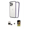 MARSİLYAN™- iPhone 14 Pro Max Kılıf Pusula Asil Koleksiyonu - Siyah Buffer Cam Ekran Koruyucu + Bilvis Titan Kamera Lens - GD