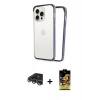 MARSİLYAN™- iPhone 14 Pro Max Kılıf Pusula Asil Koleksiyonu - Siyah Buffer Cam Ekran Koruyucu + Raze Metal Kamera Lens - GS