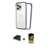 MARSİLYAN™- iPhone 14 Pro Max Kılıf Pusula Asil Koleksiyonu - Siyah Buffer Cam Ekran Koruyucu + Raze Metal Kamera Lens - GS