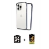 MARSİLYAN™- iPhone 14 Pro Max Kılıf Pusula Asil Koleksiyonu - Siyah Buffer Cam Ekran Koruyucu + PVD Metal Kamera Lens - TU