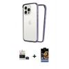 MARSİLYAN™- iPhone 14 Pro Max Kılıf Pusula Asil Koleksiyonu - Siyah Buffer Hayalet Cam Ekran Koruyucu + Bilvis Titan Kamera Lens - SH