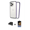 MARSİLYAN™- iPhone 14 Pro Max Kılıf Pusula Asil Koleksiyonu - Siyah Buffer Hayalet Cam Ekran Koruyucu + Raze Metal Kamera Lens - GS