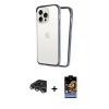 MARSİLYAN™- iPhone 14 Pro Max Kılıf Pusula Asil Koleksiyonu - Siyah Buffer Hayalet Cam Ekran Koruyucu + Raze Metal Kamera Lens - GS