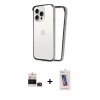 MARSİLYAN™- iPhone 14 Pro Max Kılıf Pusula Asil Koleksiyonu - Siyah Joko 5D Cam + Derin Mor Bilvis Titan Kamera Lens