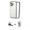 MARSİLYAN™- iPhone 14 Pro Max Kılıf Pusula Asil Koleksiyonu - Siyah Joko 5D Cam + Derin Mor Bilvis Titan Kamera Lens