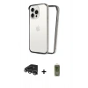 MARSİLYAN™- iPhone 14 Pro Max Kılıf Pusula Asil Koleksiyonu - Siyah Joko Magic 5D Hayalet Cam + Raze Metal Kamera Lens - GS